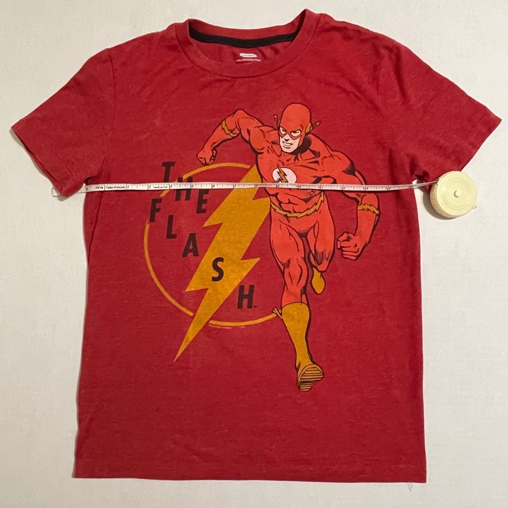 Excellent DC Comics Flash T-shirt Distressed Red Youth Medium - Picture 9 of 10